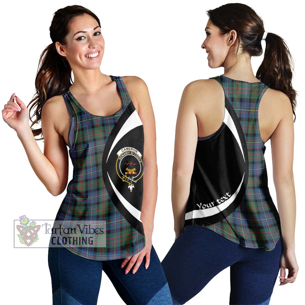 Cameron of Erracht Ancient Tartan Women's Racerback Tanks with Family Crest Circle Style 4XL - Tartan Vibes Clothing