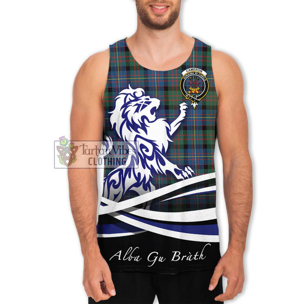 Cameron of Erracht Ancient Tartan Men's Tank Top with Alba Gu Brath Regal Lion Emblem Men - Tartanvibesclothing Shop