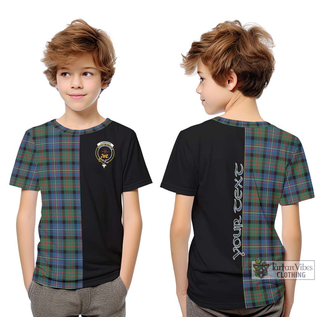 Cameron of Erracht Ancient Tartan Kid T-Shirt with Family Crest and Half Of Me Style Youth XL Size14 - Tartanvibesclothing Shop