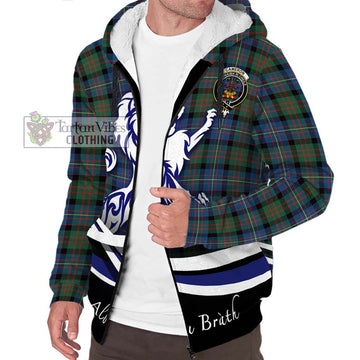 Cameron of Erracht Ancient Tartan Sherpa Hoodie with Alba Gu Brath Regal Lion Emblem