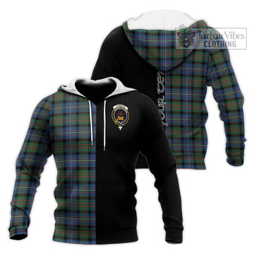 Cameron of Erracht Ancient Tartan Knitted Hoodie with Family Crest and Half Of Me Style