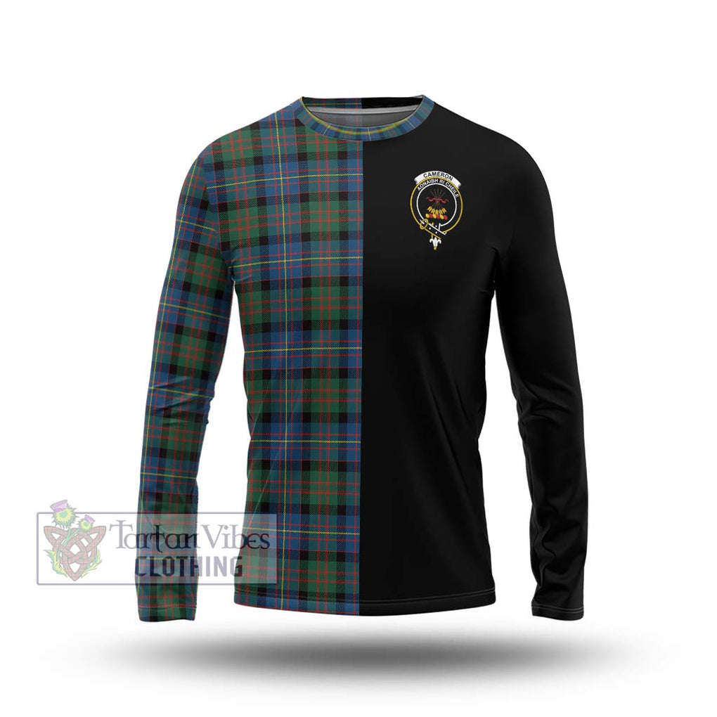 Cameron of Erracht Ancient Tartan Long Sleeve T-Shirt with Family Crest and Half Of Me Style Unisex - Tartanvibesclothing Shop