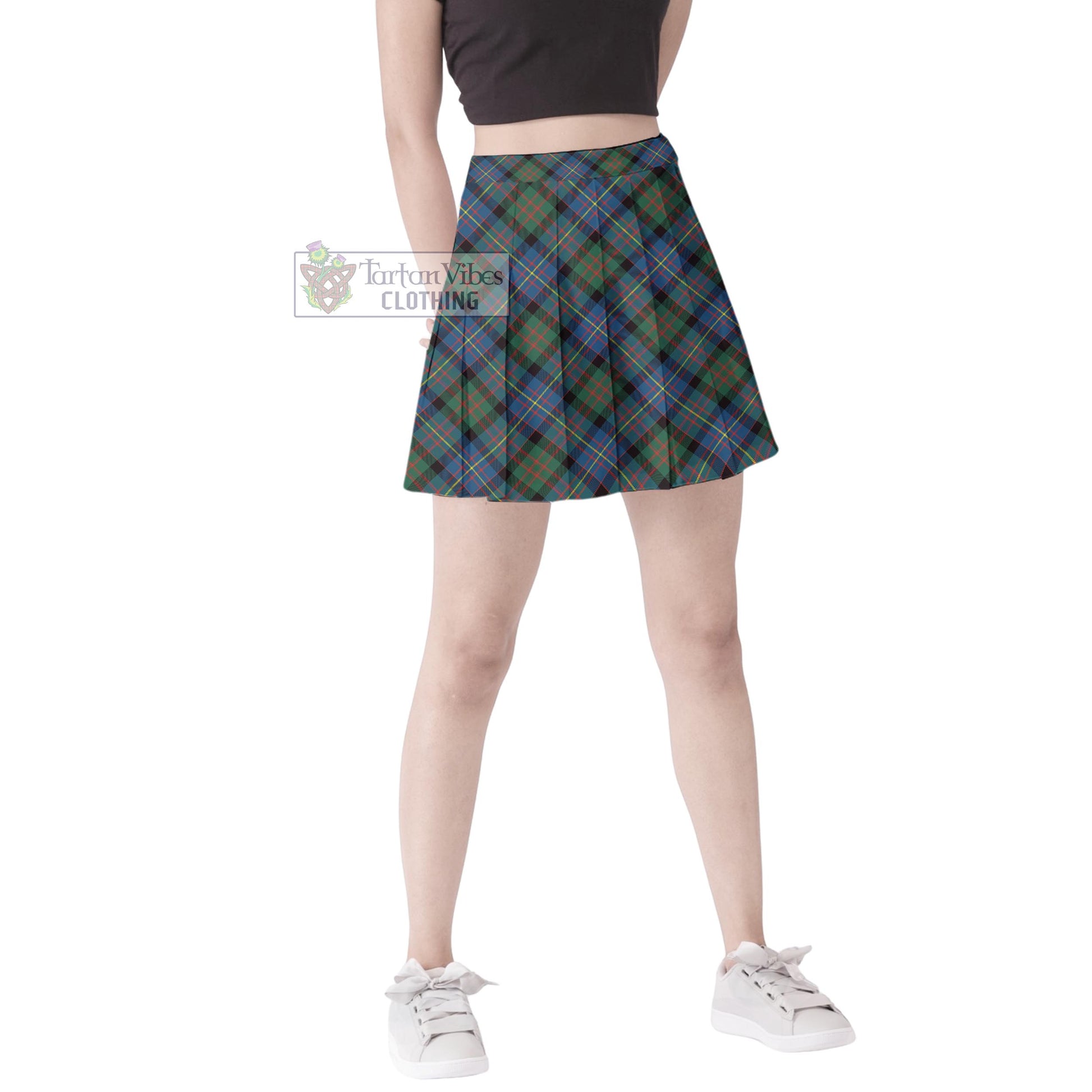 Tartan Vibes Clothing Cameron of Erracht Ancient Tartan Women's Plated Mini Skirt