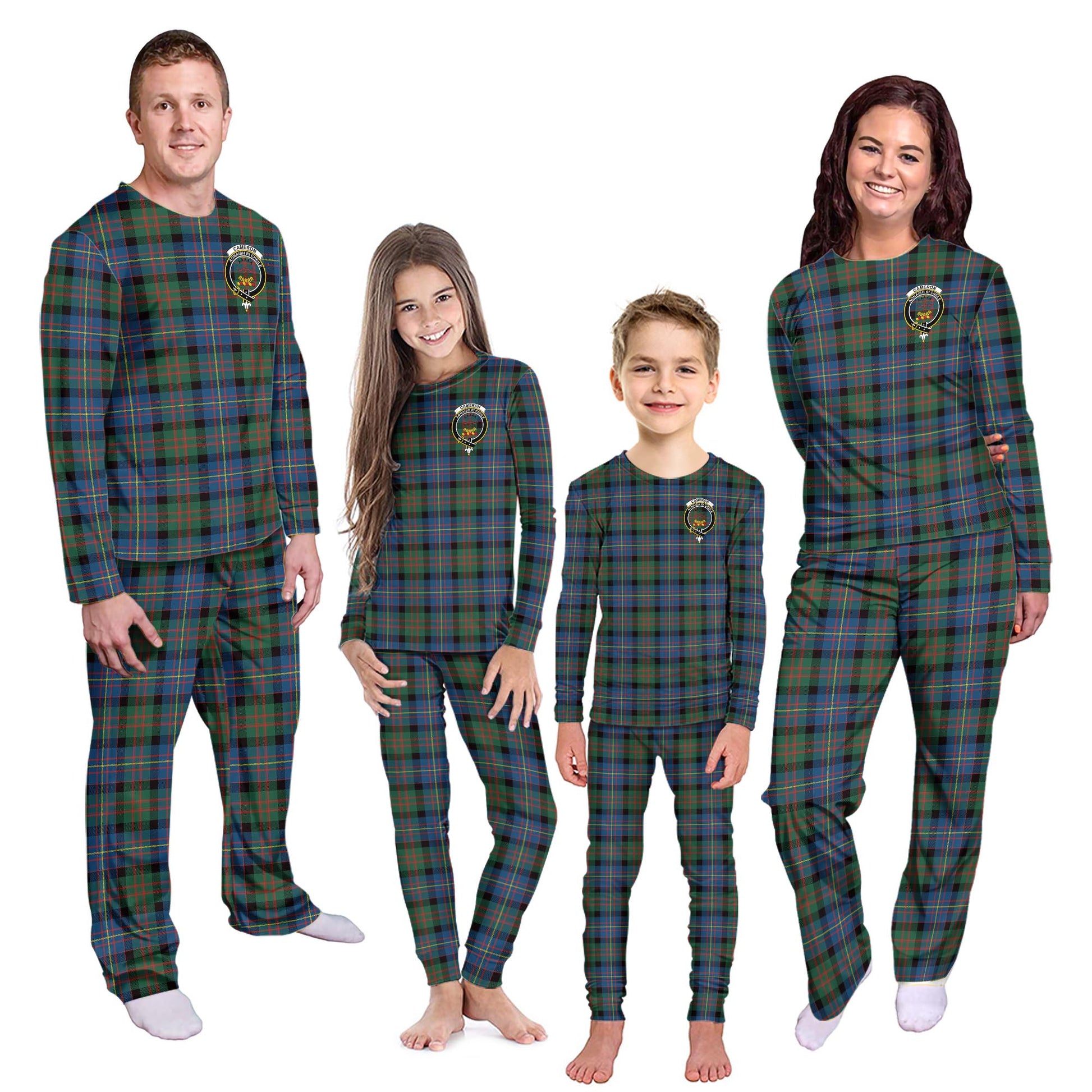 Cameron of Erracht Ancient Tartan Pajamas Family Set with Family Crest Kid - Tartan Vibes Clothing