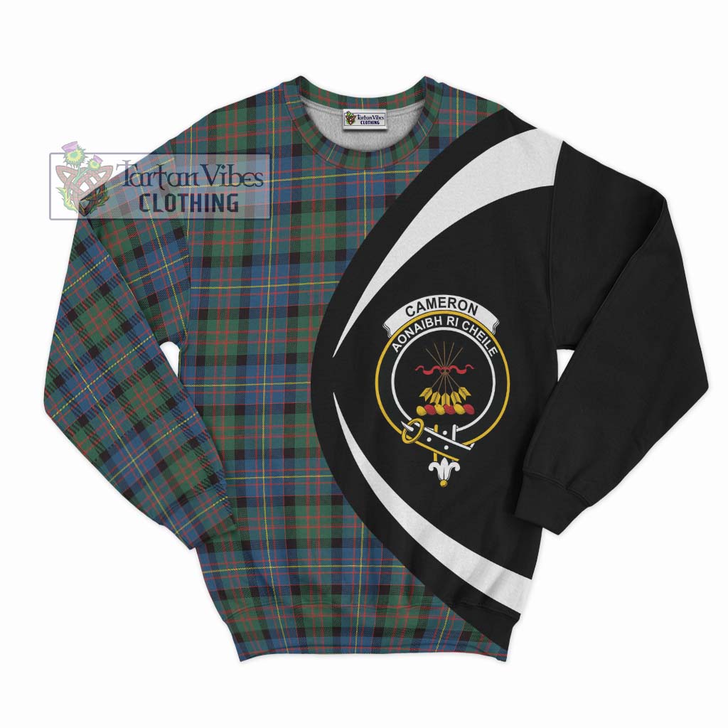 Cameron of Erracht Ancient Tartan Sweatshirt with Family Crest Circle Style Unisex - Tartan Vibes Clothing