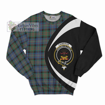 Cameron of Erracht Ancient Tartan Sweatshirt with Family Crest Circle Style