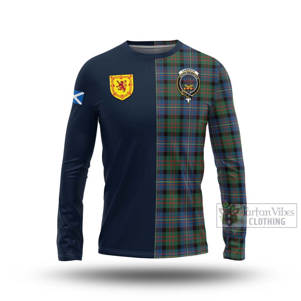 Tartan Vibes Clothing Cameron of Erracht Ancient Tartan Long Sleeve T-Shirt with Scottish Lion Royal Arm Half Style