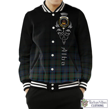 Cameron of Erracht Ancient Tartan Baseball Jacket Featuring Alba Gu Brath Family Crest Celtic Inspired