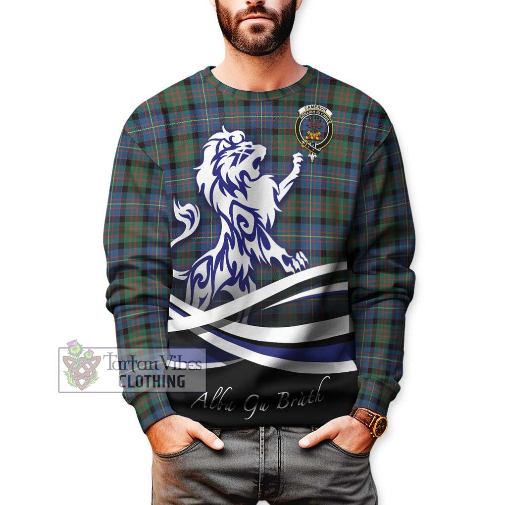 Cameron of Erracht Ancient Tartan Sweatshirt with Alba Gu Brath Regal Lion Emblem Unisex - Tartanvibesclothing Shop