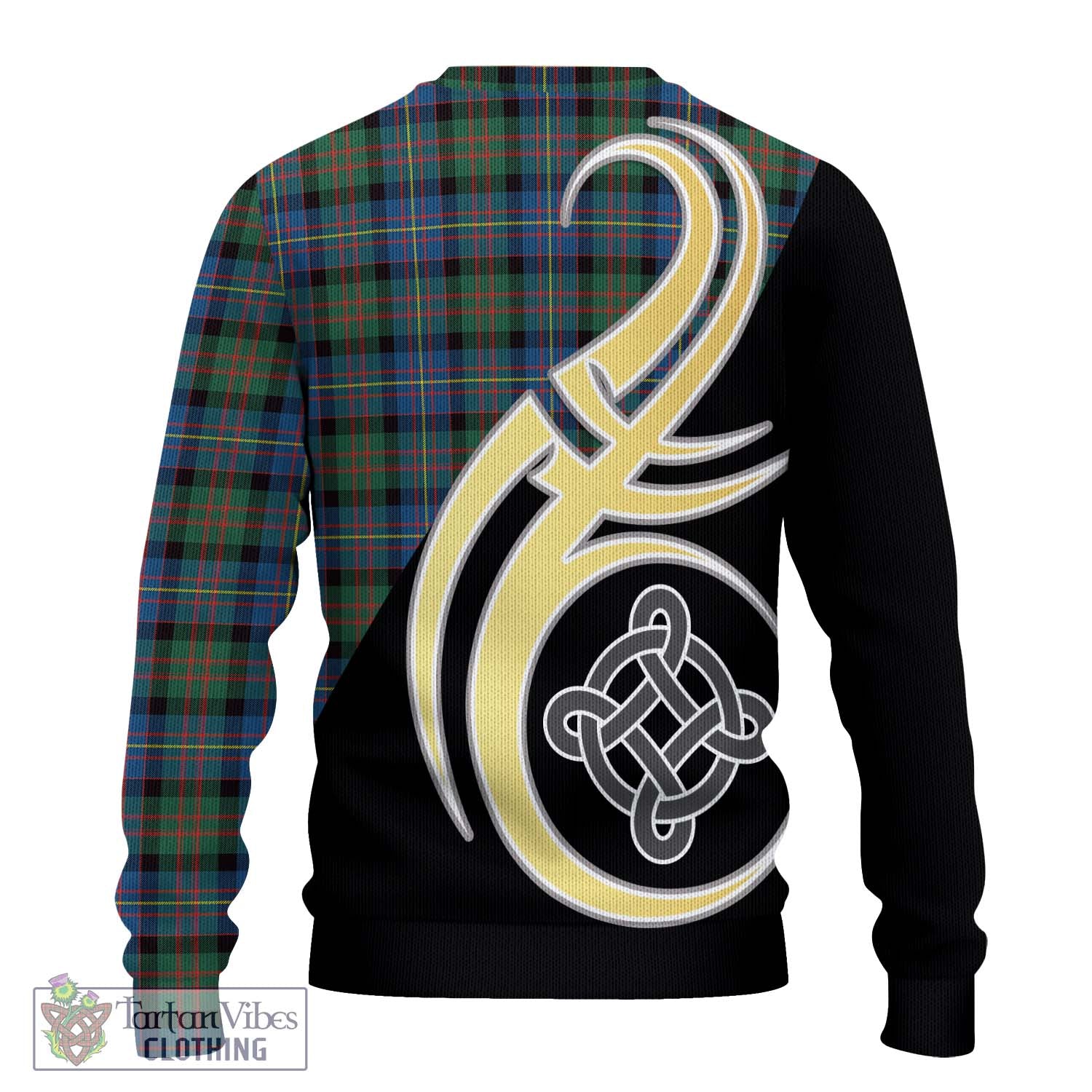 Cameron of Erracht Ancient Tartan Knitted Sweater with Family Crest and Celtic Symbol Style - Tartan Vibes Clothing