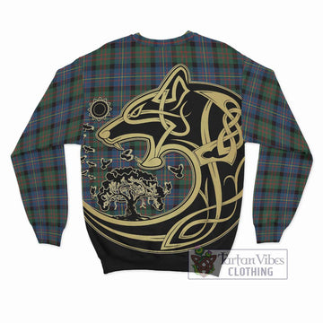 Cameron of Erracht Ancient Tartan Sweatshirt with Family Crest Celtic Wolf Style