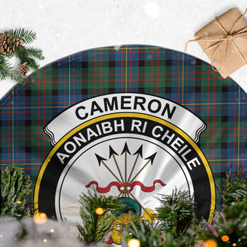 Cameron of Erracht Ancient Tartan Christmas Tree Skirt with Family Crest