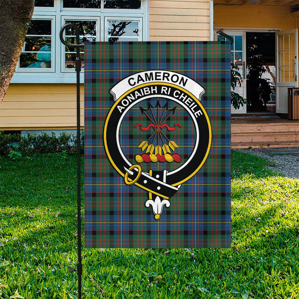 cameron-of-erracht-ancient-tartan-flag-with-family-crest