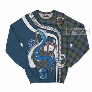 Cameron of Erracht Ancient Tartan Sweatshirt with Epic Bagpipe Style