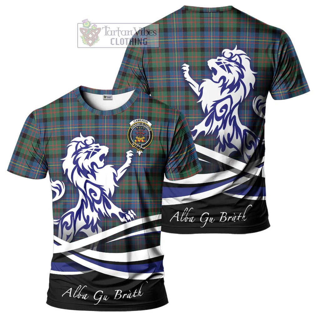 Tartan Vibes Clothing Cameron of Erracht Ancient Tartan Cotton T-shirt with Alba Gu Brath Regal Lion Emblem