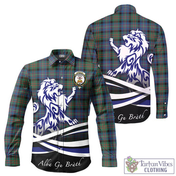 Cameron of Erracht Ancient Tartan Long Sleeve Button Up Shirt with Alba Gu Brath Regal Lion Emblem