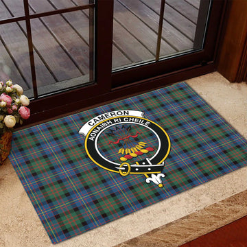 Cameron of Erracht Ancient Tartan Door Mat with Family Crest