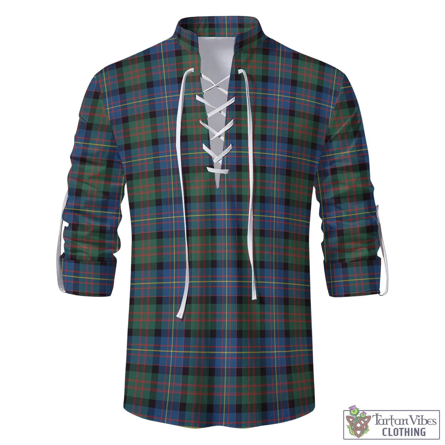 Tartan Vibes Clothing Cameron of Erracht Ancient Tartan Men's Scottish Traditional Jacobite Ghillie Kilt Shirt