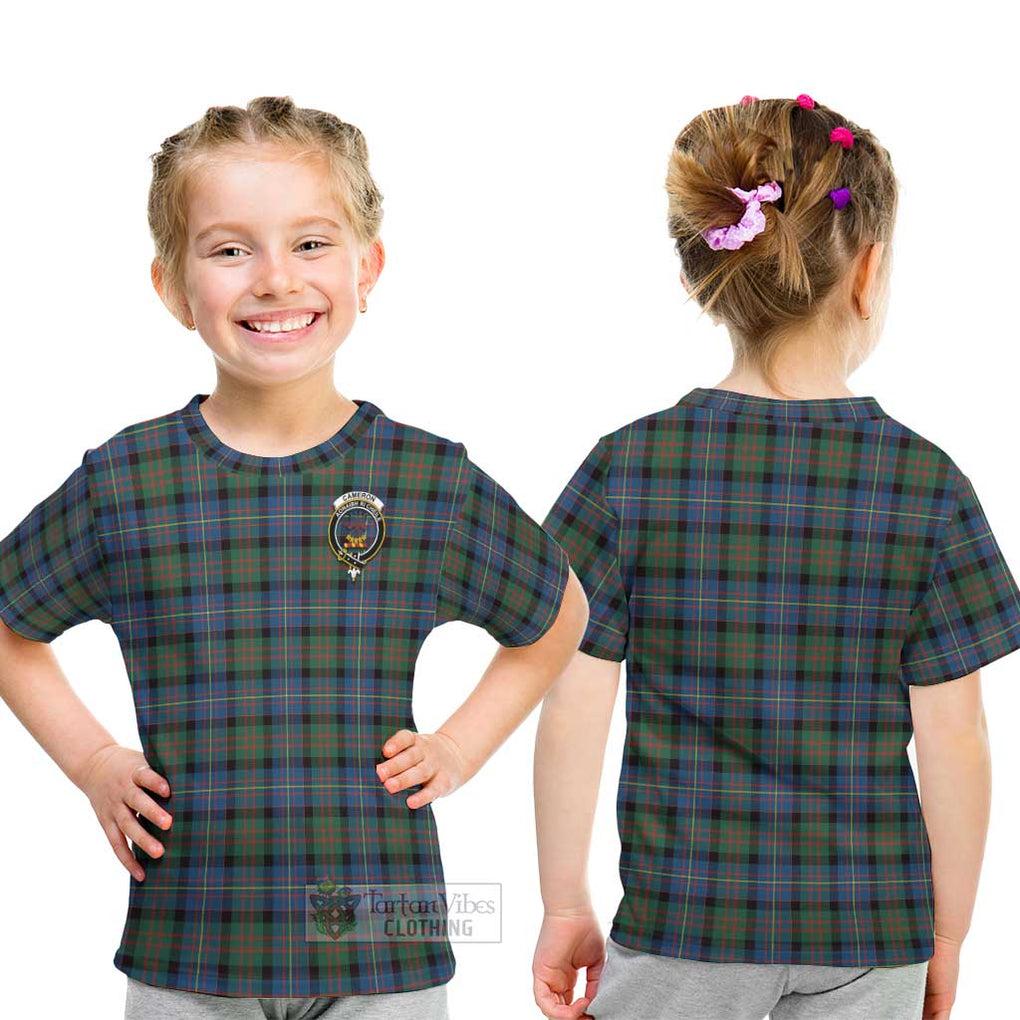 Cameron of Erracht Ancient Tartan Kid T-Shirt with Family Crest - Tartanvibesclothing Shop