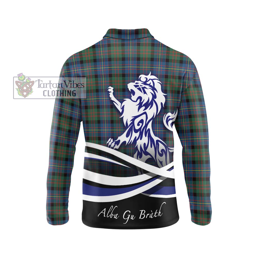 Cameron of Erracht Ancient Tartan Long Sleeve Polo Shirt with Alba Gu Brath Regal Lion Emblem - Tartanvibesclothing Shop