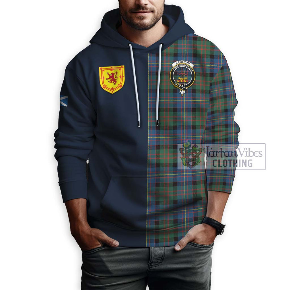 Tartan Vibes Clothing Cameron of Erracht Ancient Tartan Hoodie with Scottish Lion Royal Arm Half Style