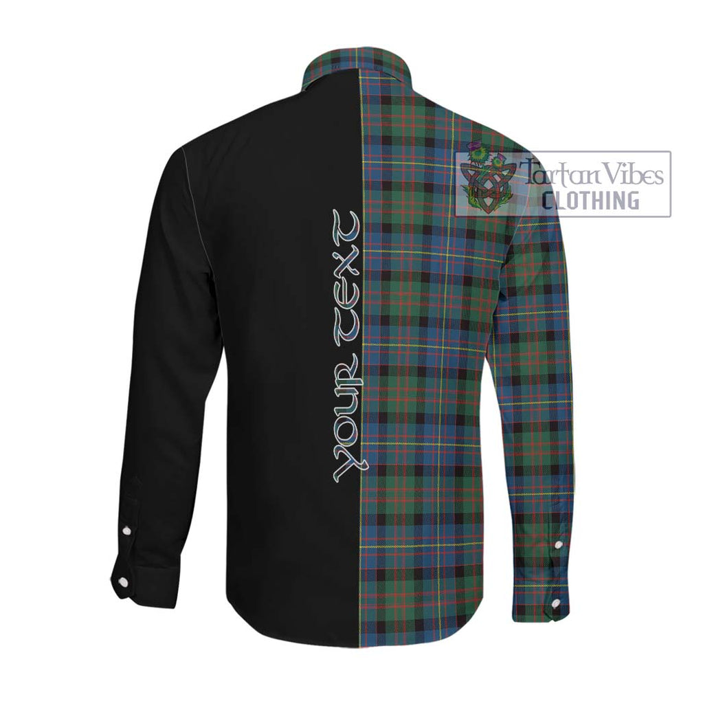 Cameron of Erracht Ancient Tartan Long Sleeve Button Shirt with Family Crest and Half Of Me Style Men's Shirt - Tartanvibesclothing Shop