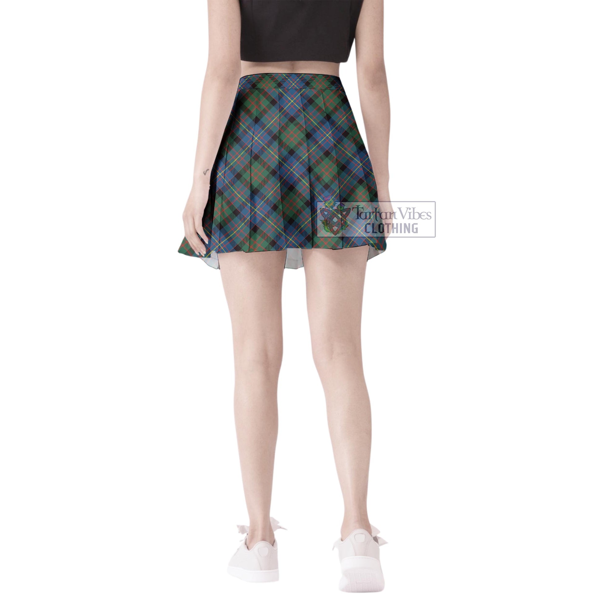 Tartan Vibes Clothing Cameron of Erracht Ancient Tartan Women's Plated Mini Skirt