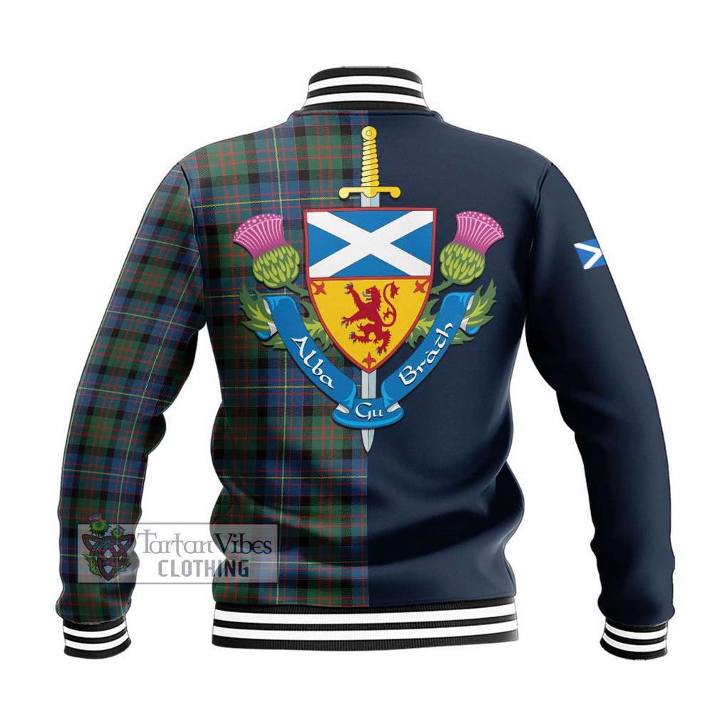 Tartan Vibes Clothing Cameron of Erracht Ancient Tartan Baseball Jacket with Scottish Lion Royal Arm Half Style