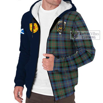 Cameron of Erracht Ancient Tartan Sherpa Hoodie Alba with Scottish Lion Royal Arm Half Style