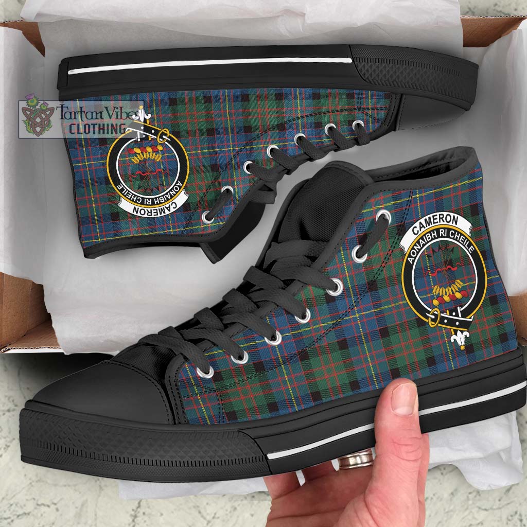 Tartan Vibes Clothing Cameron of Erracht Ancient Tartan High Top Shoes with Family Crest