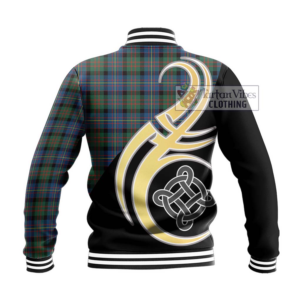 Cameron of Erracht Ancient Tartan Baseball Jacket with Family Crest and Celtic Symbol Style - Tartan Vibes Clothing