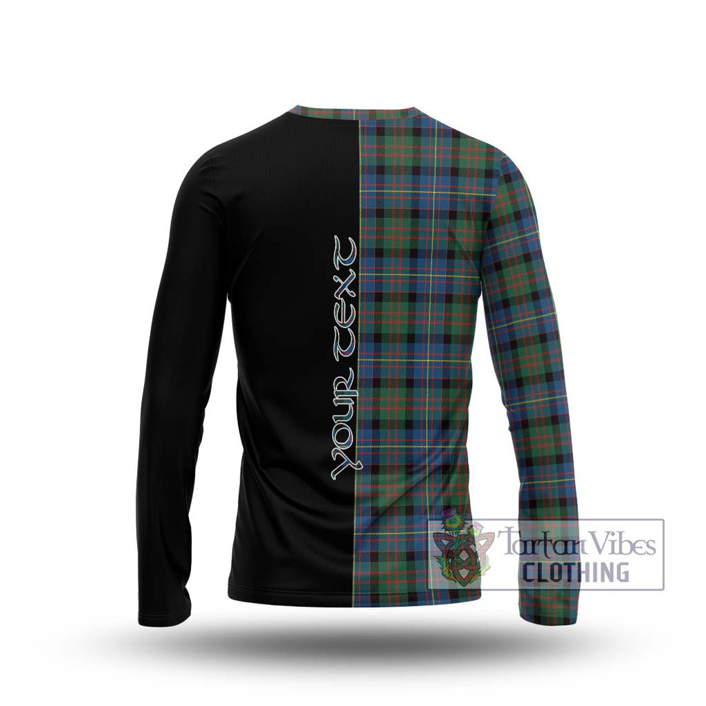 Cameron of Erracht Ancient Tartan Long Sleeve T-Shirt with Family Crest and Half Of Me Style - Tartanvibesclothing Shop