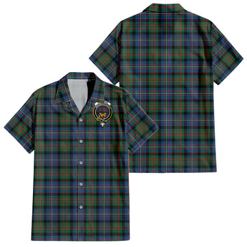 Cameron of Erracht Ancient Tartan Short Sleeve Button Down Shirt with Family Crest