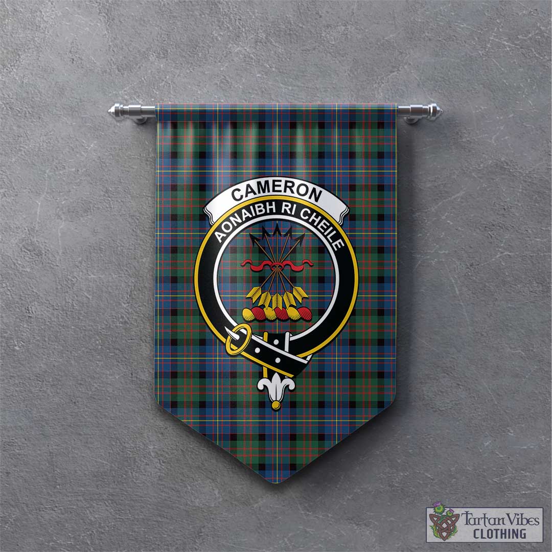 Tartan Vibes Clothing Cameron of Erracht Ancient Tartan Gonfalon, Tartan Banner with Family Crest