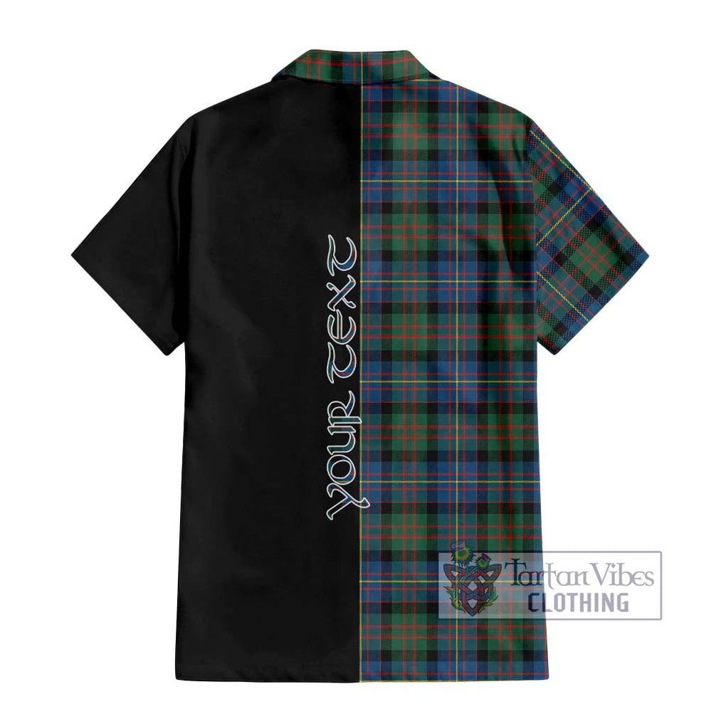 Cameron of Erracht Ancient Tartan Short Sleeve Button Shirt with Family Crest and Half Of Me Style - Tartanvibesclothing Shop