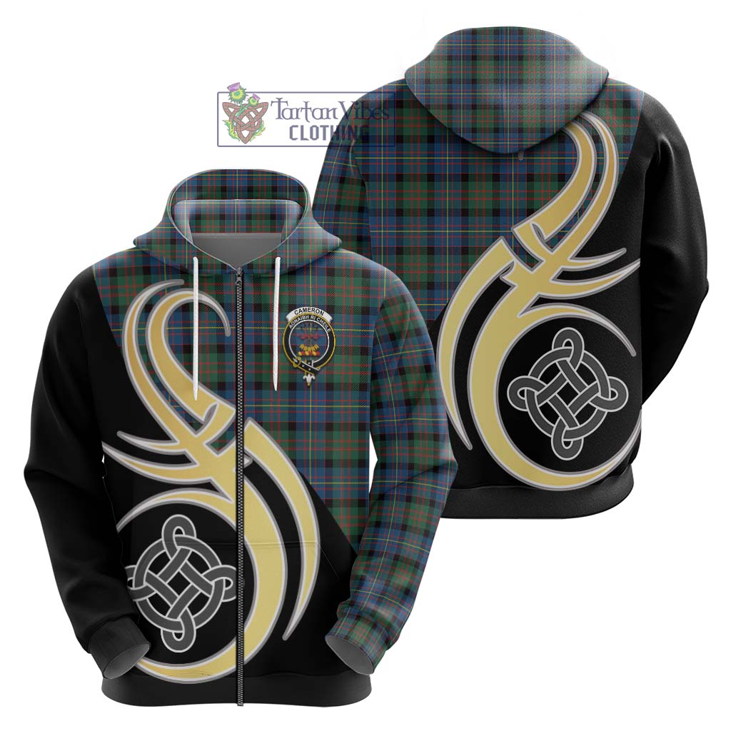 Cameron of Erracht Ancient Tartan Hoodie with Family Crest and Celtic Symbol Style - Tartan Vibes Clothing