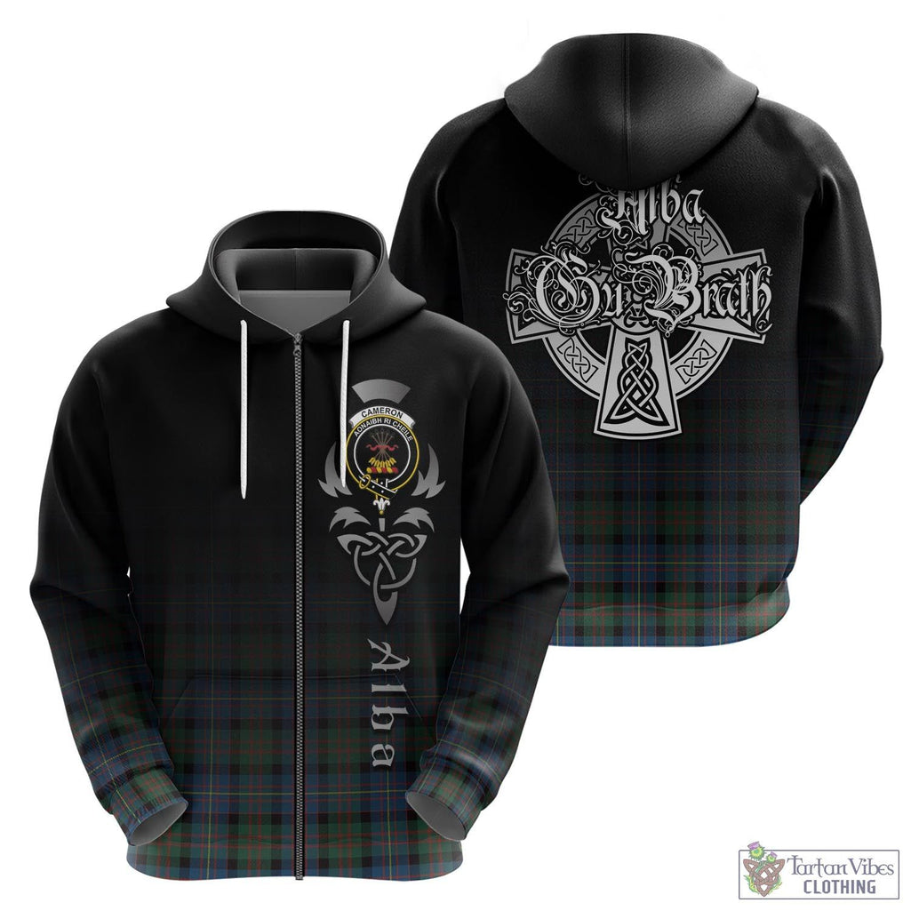 Tartan Vibes Clothing Cameron of Erracht Ancient Tartan Hoodie Featuring Alba Gu Brath Family Crest Celtic Inspired