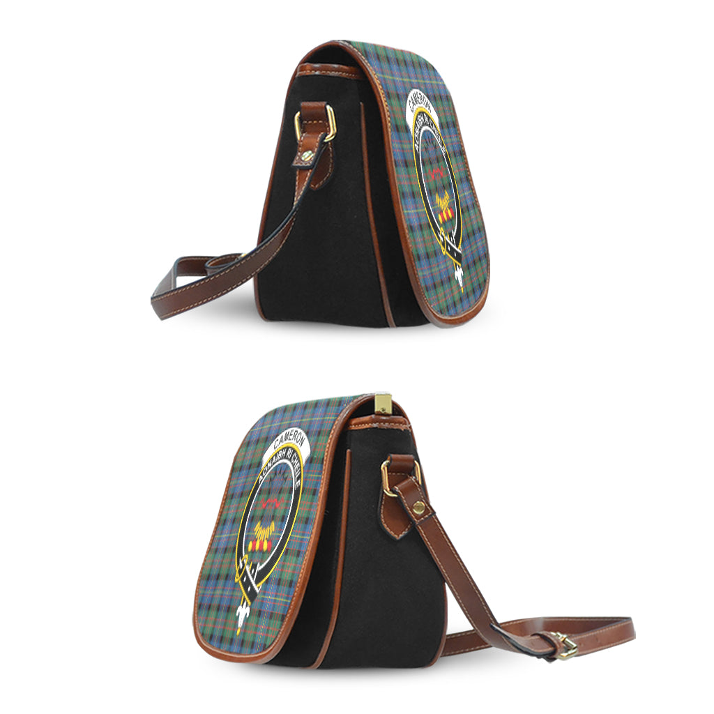 Cameron of Erracht Ancient Tartan Saddle Bag with Family Crest - Tartan Vibes Clothing