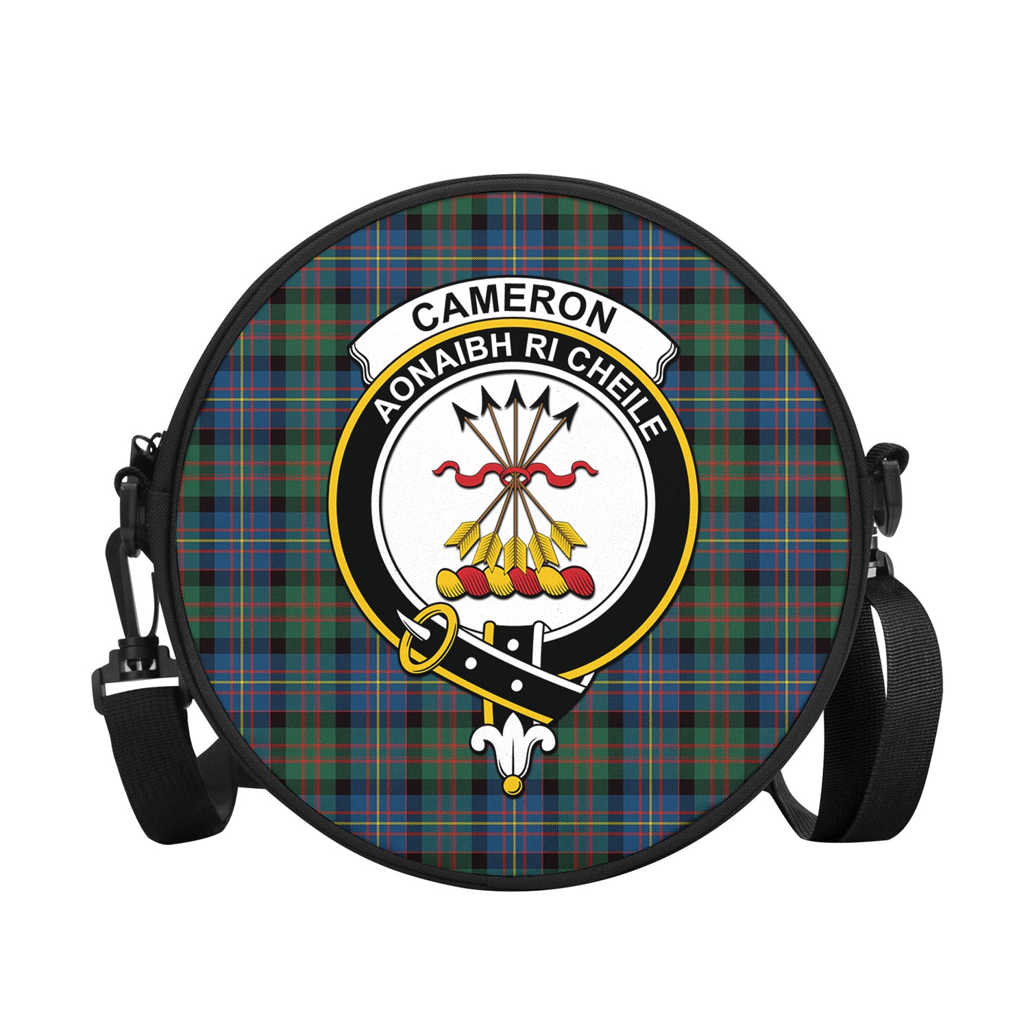 cameron-of-erracht-ancient-tartan-round-satchel-bags-with-family-crest