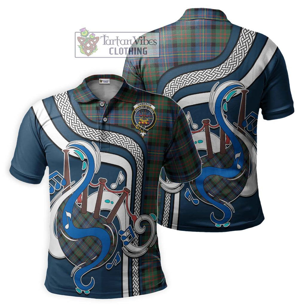 Tartan Vibes Clothing Cameron of Erracht Ancient Tartan Polo Shirt with Epic Bagpipe Style