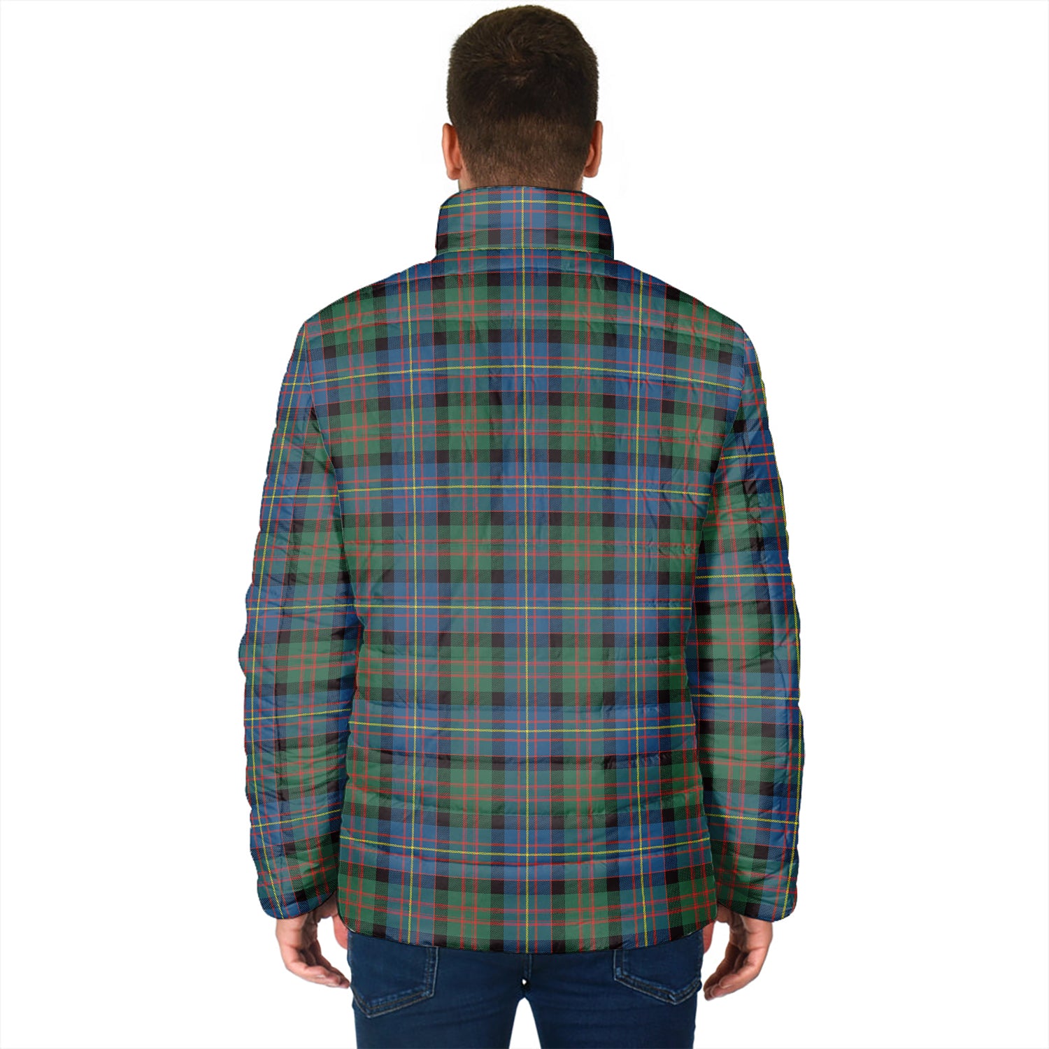 Cameron of Erracht Ancient Tartan Padded Jacket with Family Crest - Tartan Vibes Clothing