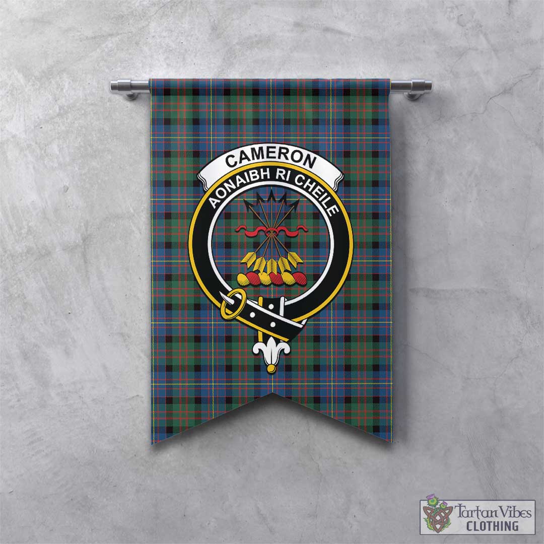 Tartan Vibes Clothing Cameron of Erracht Ancient Tartan Gonfalon, Tartan Banner with Family Crest