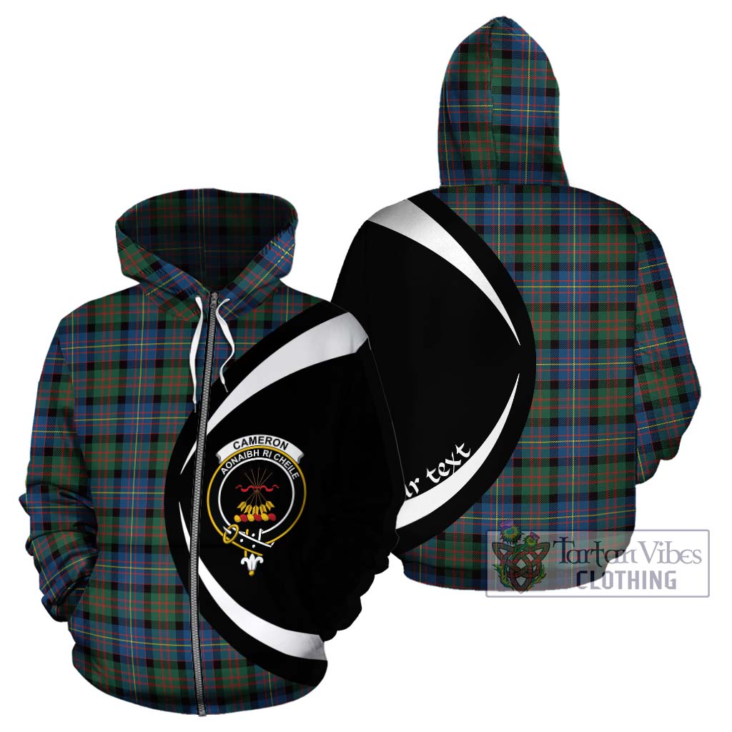 Tartan Vibes Clothing Cameron of Erracht Ancient Tartan Hoodie with Family Crest Circle Style