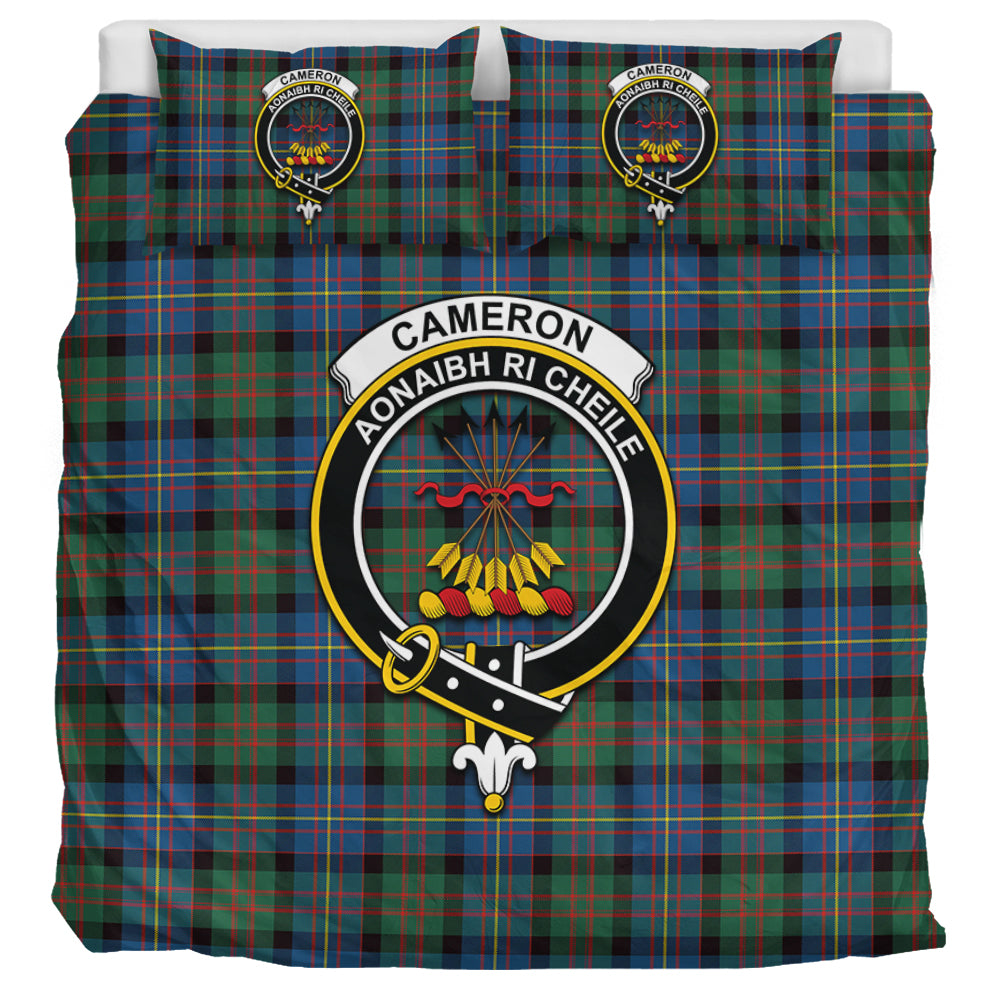 Cameron of Erracht Ancient Tartan Bedding Set with Family Crest UK Bedding Set UK Super King 104*94 inch - Tartan Vibes Clothing