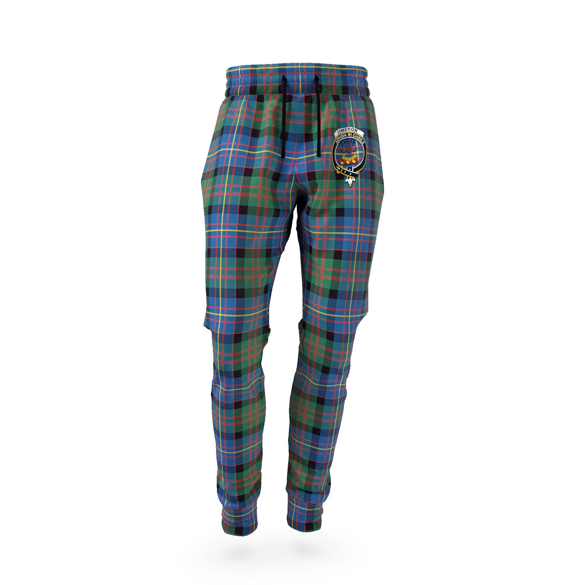 Cameron of Erracht Ancient Tartan Joggers Pants with Family Crest - Tartan Vibes Clothing