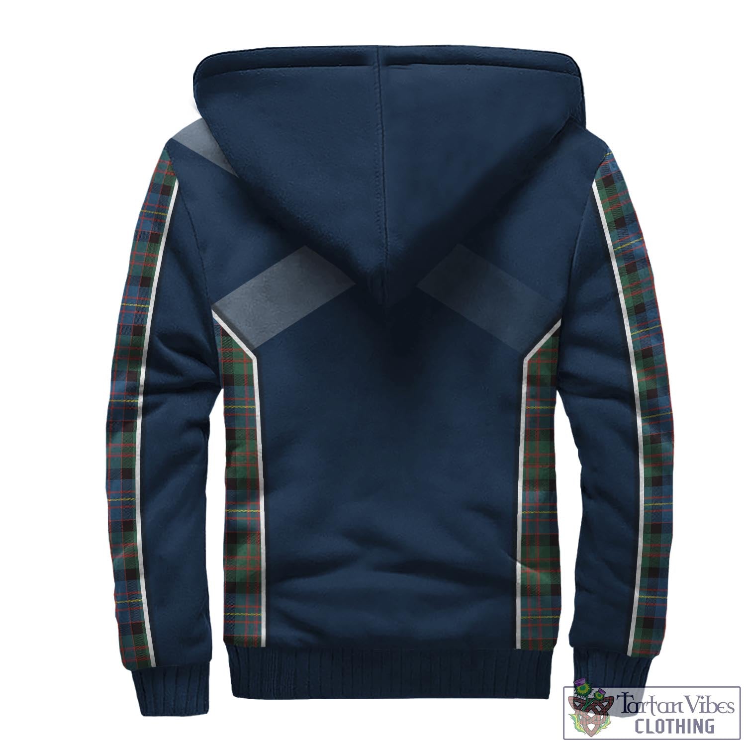 Tartan Vibes Clothing Cameron of Erracht Ancient Tartan Sherpa Hoodie with Family Crest and Scottish Thistle Vibes Sport Style