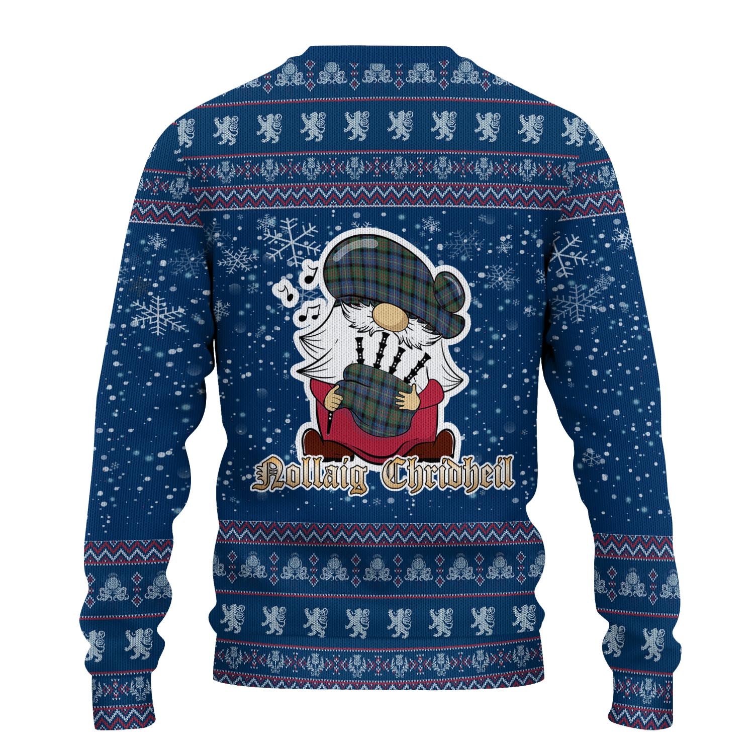 Cameron of Erracht Ancient Clan Christmas Family Knitted Sweater with Funny Gnome Playing Bagpipes - Tartanvibesclothing