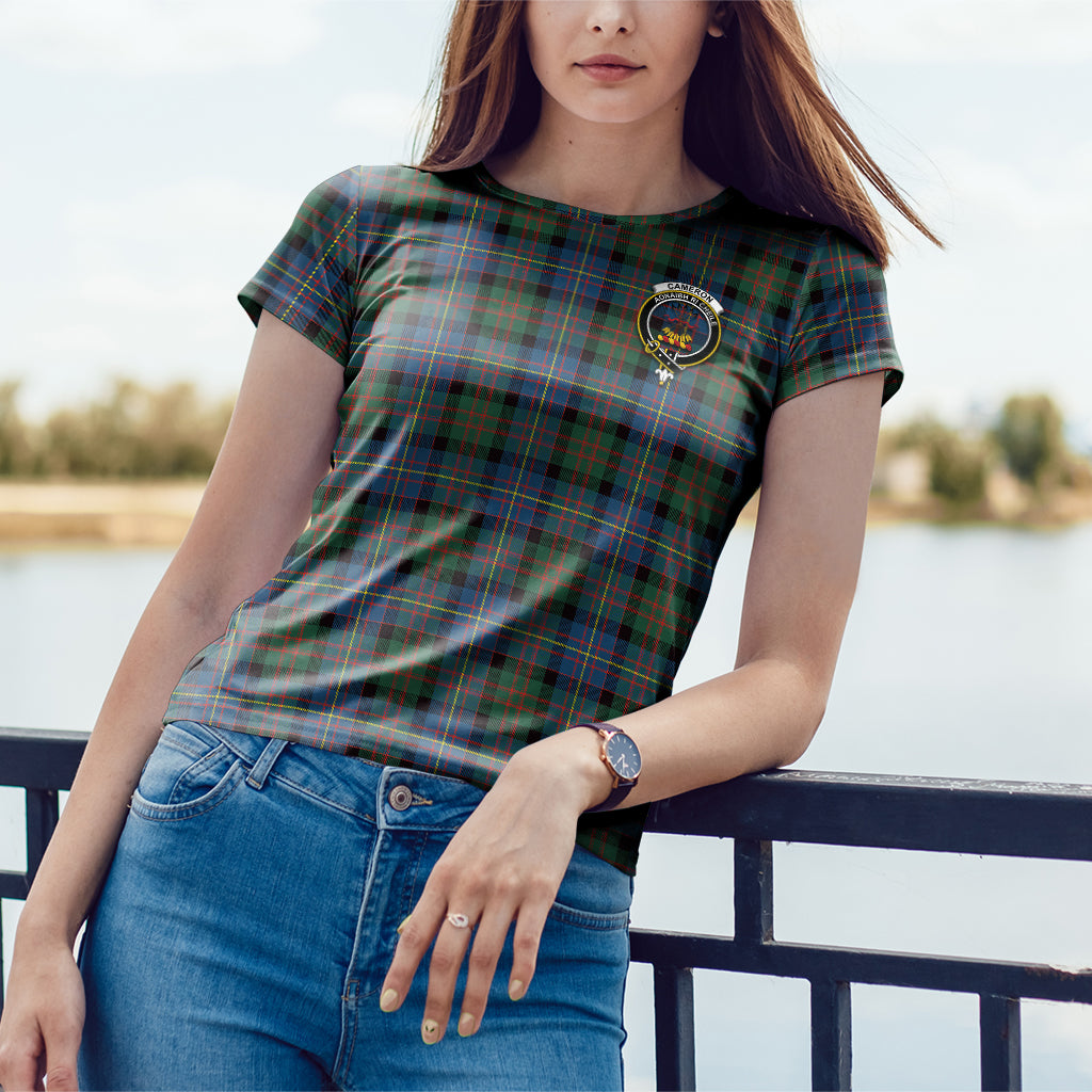 Cameron of Erracht Ancient Tartan T-Shirt with Family Crest - Tartan Vibes Clothing