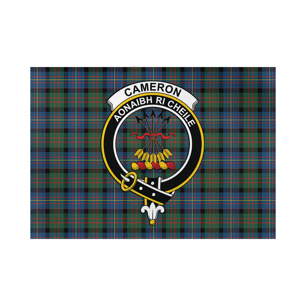 cameron-of-erracht-ancient-tartan-flag-with-family-crest