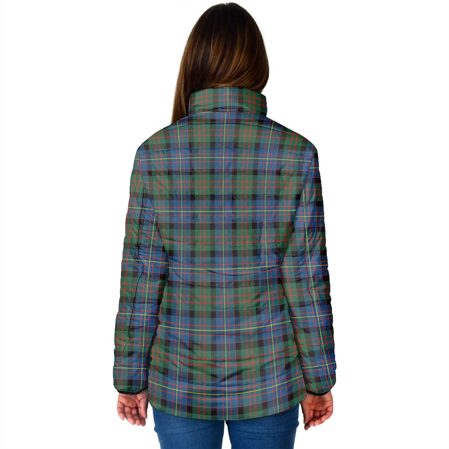 Cameron of Erracht Ancient Tartan Padded Jacket with Family Crest - Tartan Vibes Clothing